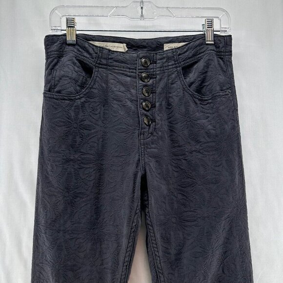 Pilcro Anthropologie Jeans Womens 29 High Rise Skinny Button Fly Jacquard Gray - Picture 3 of 12